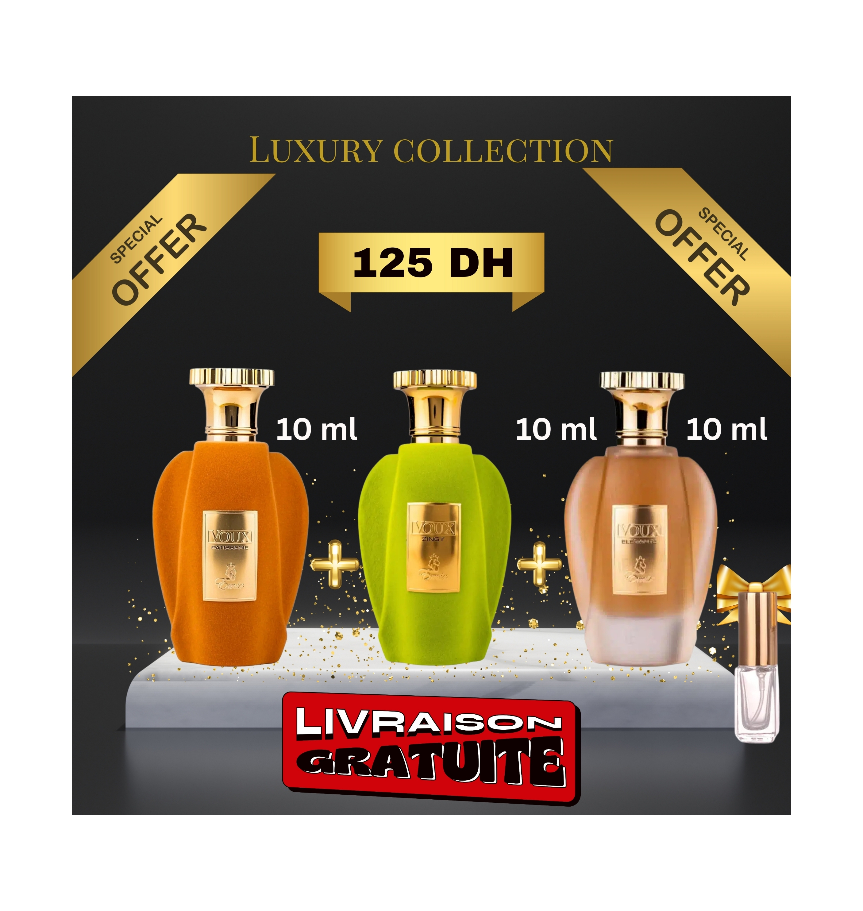 Voux Patisserie + Voux Zingy + Voux elegante +(3 ml GRATUIT )