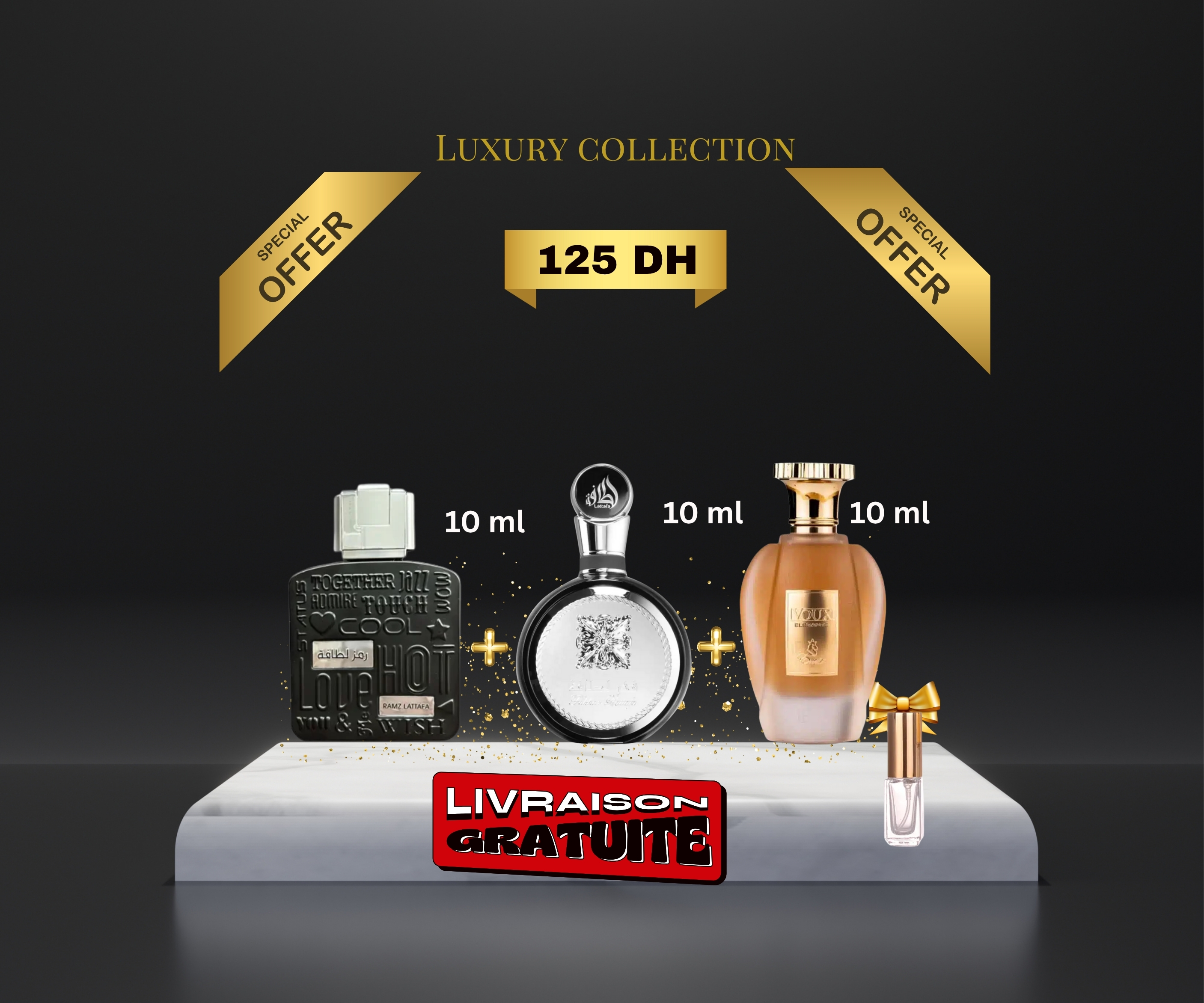 Pack Ramz Silver + Fakhar Silver + Voux Elegante + (3 ml GRATUIT)