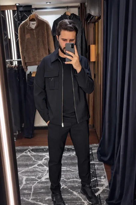 أونصومبل جاكيطة وسروال ستايل إيطالي 🇮🇹 موديل 2026 بطلة كاجوال أنيقة للرجال