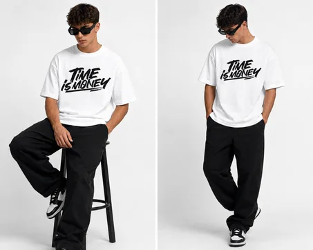 Oversized T-shirt TIME IS MONEY