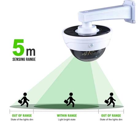 مصباح الطاقة الشمسية على شكل كاميرا لتأمين منزلك - حارس ليلي ذكي بميزات متطورة