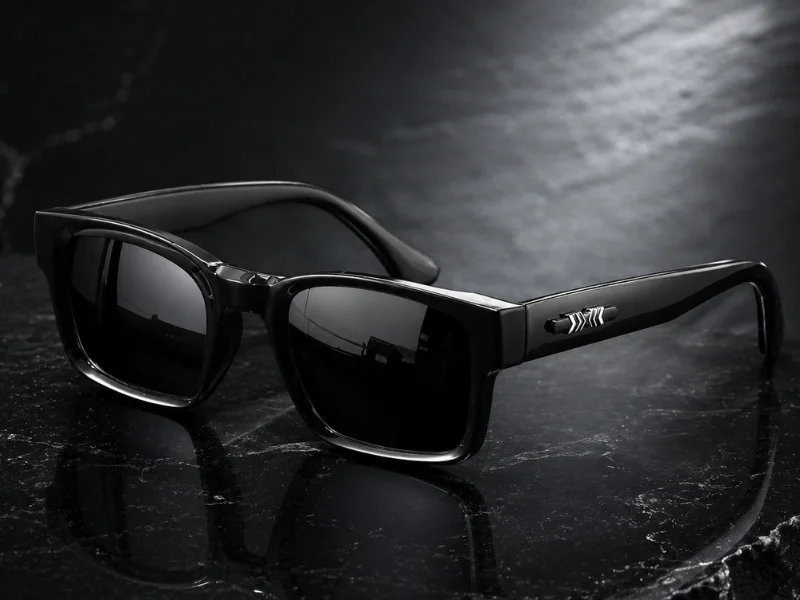 Full-Black Vintage Square Shades (UV400) أناقة جريئة وحماية متكاملة من الأشعة فوق البنفسجية