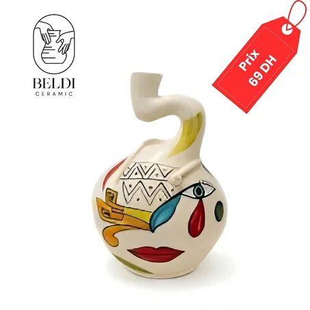 Vases marocains artisanaux en argile blanche