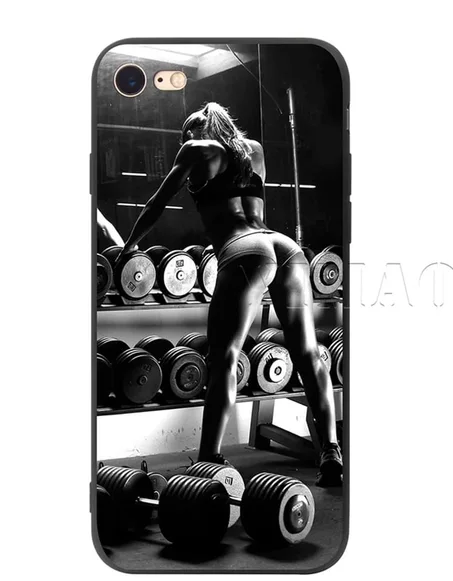 حافظة من السيليكون الناعم للياقة البدنية لصالات الألعاب الرياضية من YIMAOC لهاتف iPhone 12 Mini 11 Pro XS Max XR X 8 7 6 6S Plus 5 5s SE