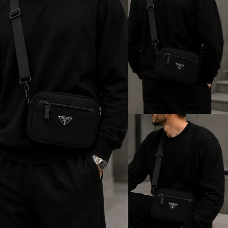 Sac Bandoulière PRADA Noir – Élégance & Luxe Intemporel