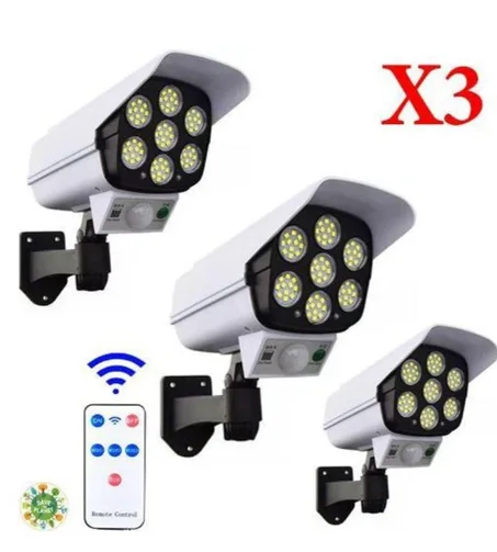 باك يتكون من 3 مصابيح الطاقة الشمسية على شكل كاميرا