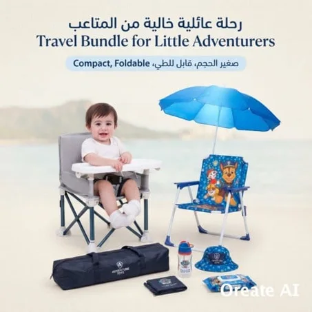 باقة الطفل 2 في 1 كرسي الشاطئ + كرسي الأكل والرحلات