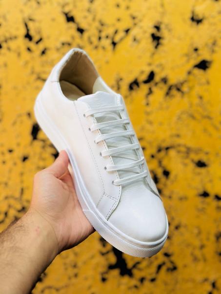 حذاء للرجال ابيض كلسيكي جلد