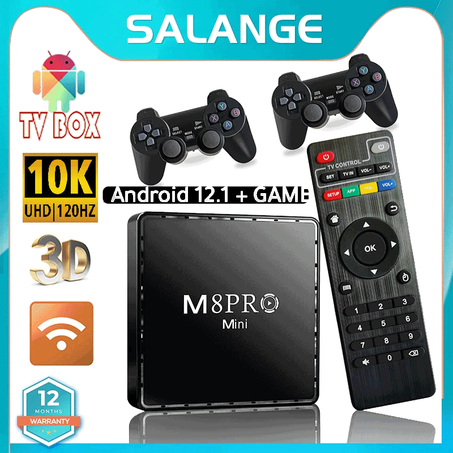 M8 Pro Mini android tv 12.1 + 10000 Game Netflix/Youtube//Google Play/Chromecast