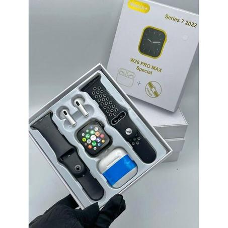 Smart Watch + Ecouteurs Sans fil - W26 PRO MAX - Noir ساعة ذكية + سماعات لاسلكية [CLONE] [CLONE] [CLONE]