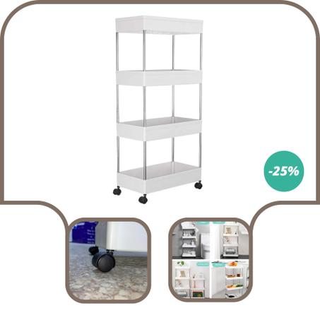 عربة تخزين رفيعة من 4 طبقات