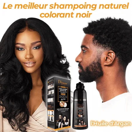 Original Shampoing Disaar  - Coloration à l'huile d'Argan Marocaine, élimine les cheveux gris et rêches en Seulement 8 minutes - NE