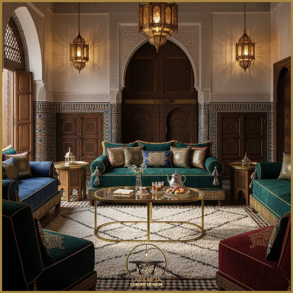 Table basse en verre doré pour salon