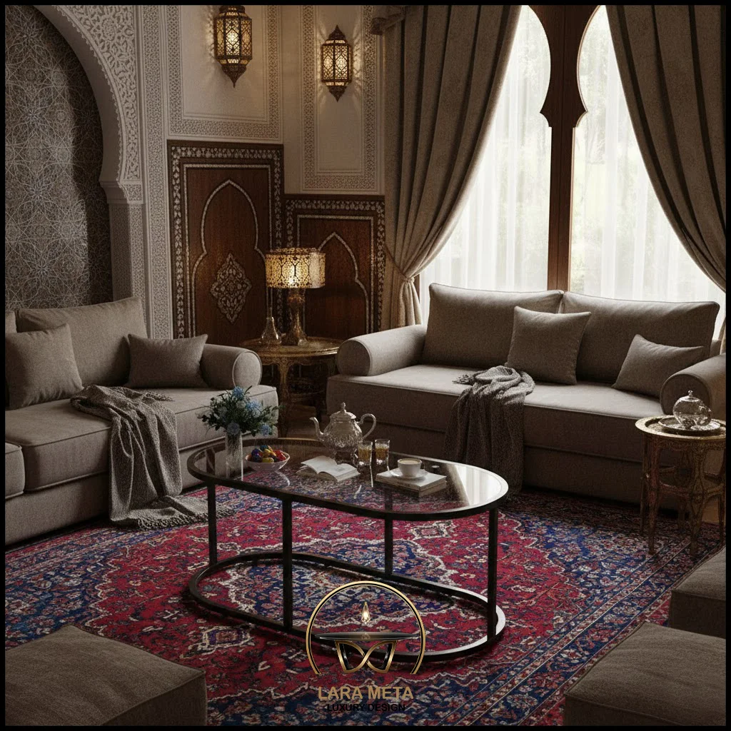 Table basse en verre doré pour salon