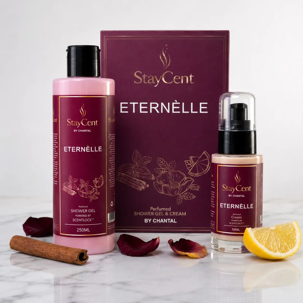 مجموعة Eternèlle النسائية الفاخرة: جال دوش معطر مع كريم ترطيب