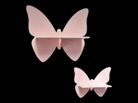 pack 2 étagères papillons