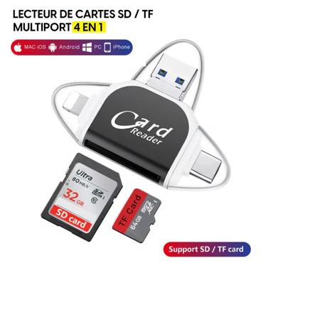 قارئ بطاقة الذاكرة 4 في 1 الحل المثالي لنقل ملفاتك بسرعة