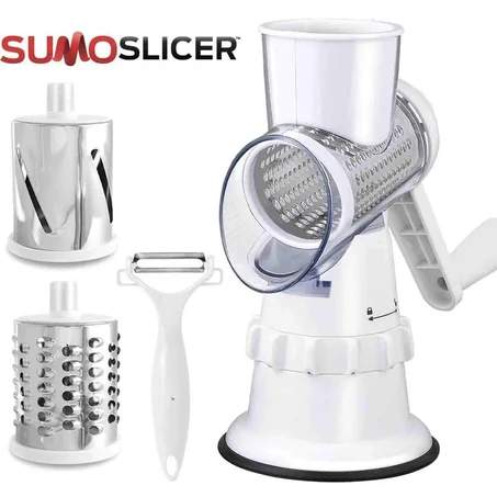 قطاعة الخضر اليدوية 3 في 1 متعددة الاستعمالات – تقطيع وبشر وشرائح بسهولة