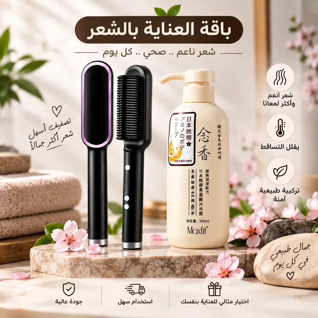 باقة العناية الكاملة لشعر ناعم ولامع