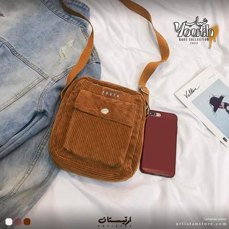 Corduroy Shoulder bag - Crossbody Handbag BROWN