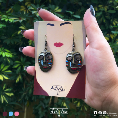 African Face Dangle and Drop Earrings for Women