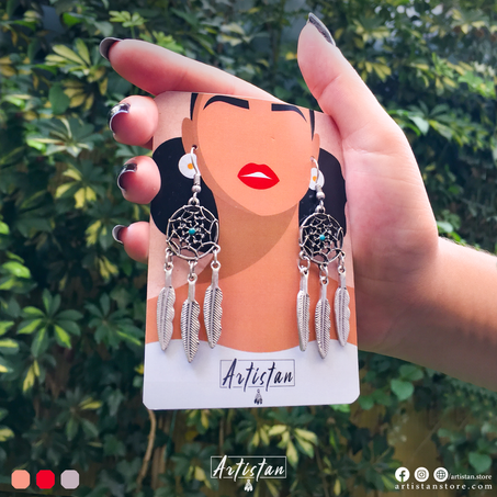 Dream Catcher Earrings - blue