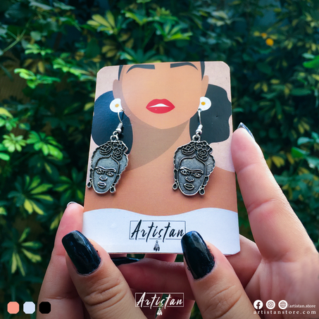 Frida Kahlo Unique Portrait Mexican Artist Modern Earrings