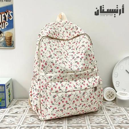 Cute Floral Pattern Backpack  rose