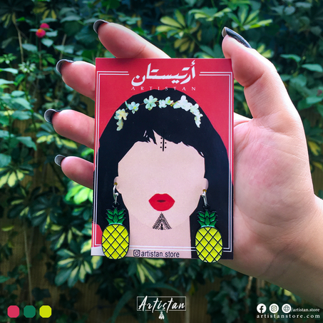 Yellow Pineapple Earrings for Girls