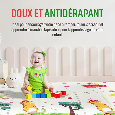 Tapis de jeu pour bébé pliable mousse XPE double face imperméable