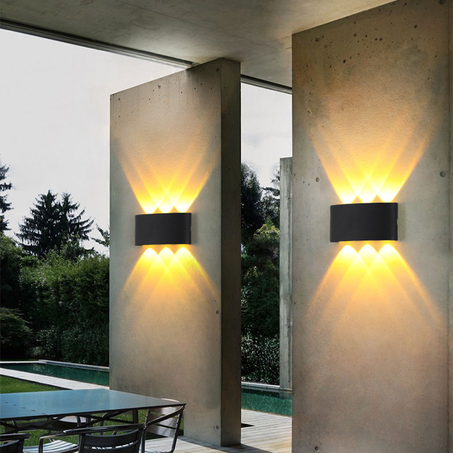 Applique Murale LED RGB 6W D’Éclairage Extérieur 3 Lampes en Aluminium