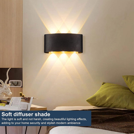 Applique Murale LED 6W D’Éclairage Extérieur 3 Lampes en PP