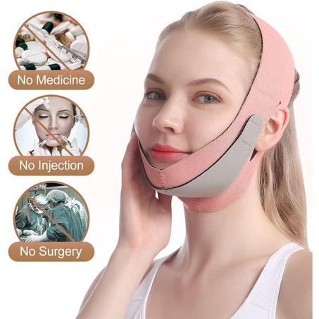 Sangle de levage du visage avec double réduction de menton