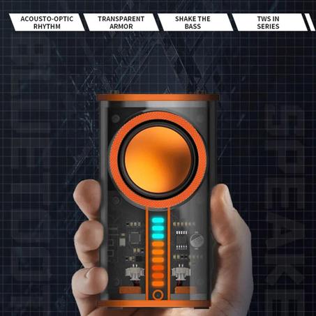 K07 Haut-parleurs compatible Bluetooth 5.0 Transparent sans fil  USB 3 LED