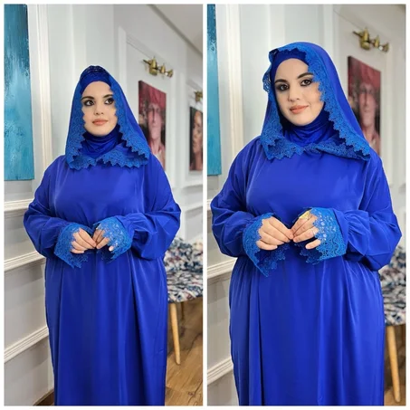 طقم للصلاة من قطعتين عباية مع فولار مخيط معاها