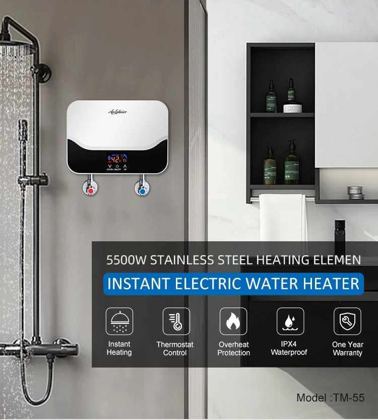 Smart household electric water heater 3000w mini 220v
