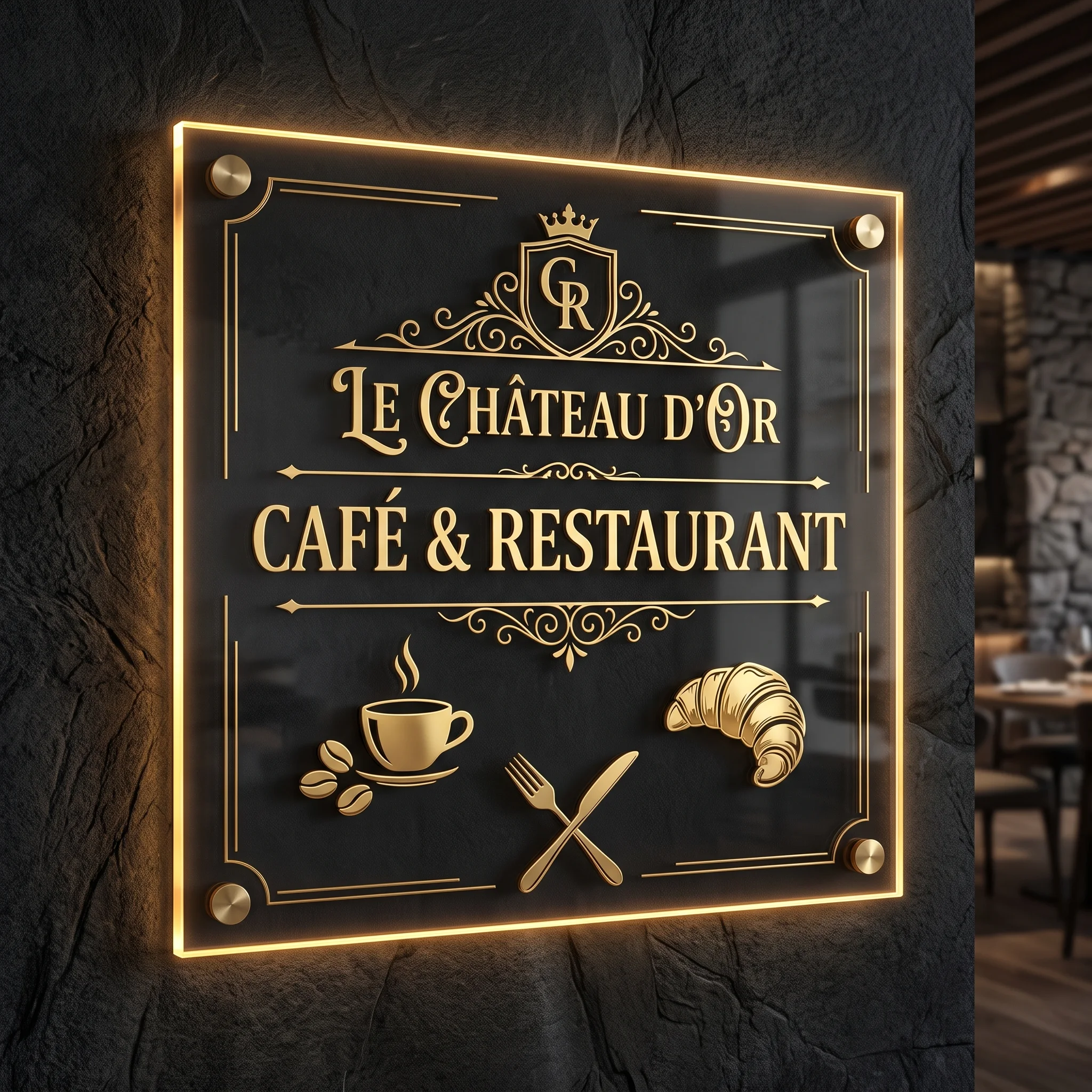Enseigne Lumineuse "Café & Restaurant"