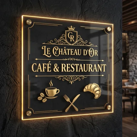 Enseigne Lumineuse "Café & Restaurant"