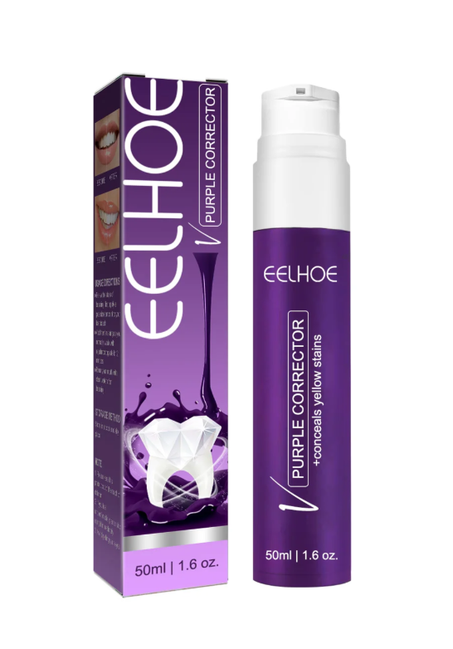 معجون الأسنان البنفسجي لتبييض الأسنان وإزالة البقع