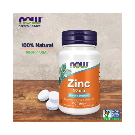 NOW Foods, Zinc, 50 mg, 100 comprimés