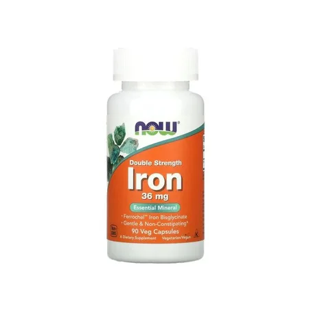 NOW, Fer, Double efficacité, 36 mg, 90 capsules