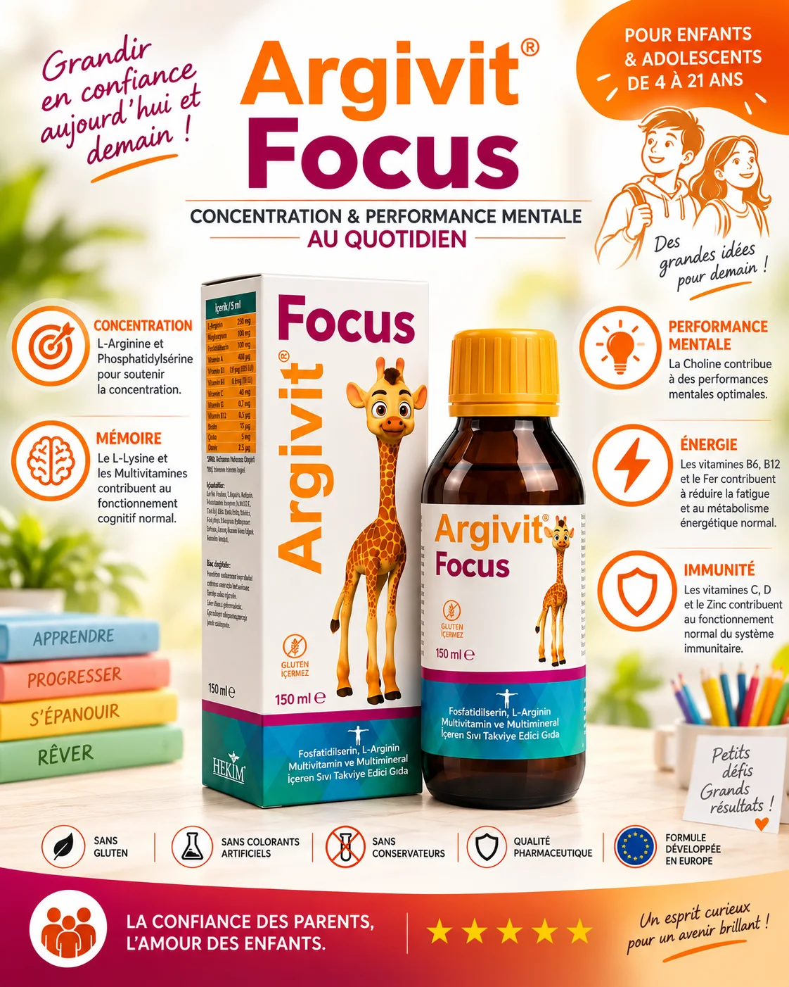 Argivit Focus Liquide  ( Sirop ) –  150    ml