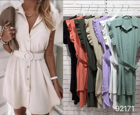 Vestido corto com cinta