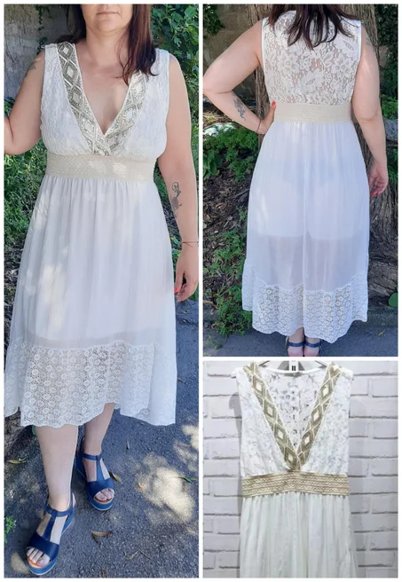 Vestido com renda Lindíssimo Super Na Moda