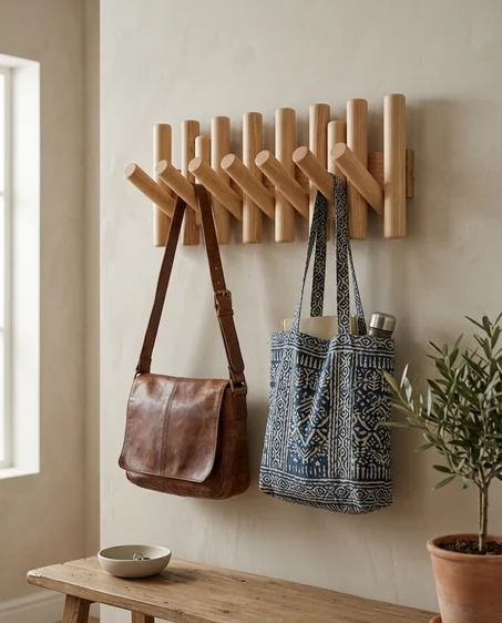 حامل علاقات الملابس – Porte Manteau Mural en Bois