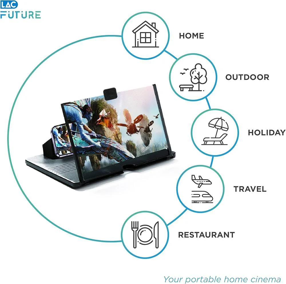Loupe Amplificateur d'Écran Smartphone - Support Vidéo HD Pliable.