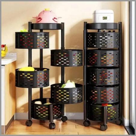 Support à Légumes Rotatif pour Fruits et Légumes & 5 Étagère de Cuisine