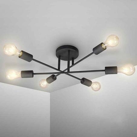 مصباح سقف شبه مسطح مع ثريا حديثة