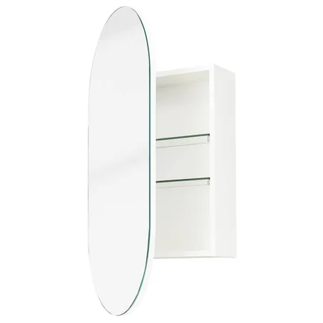 خزانة حلاقة CIBO بيضاء عاكسة على شكل كبسولة، مقاس 900 مم