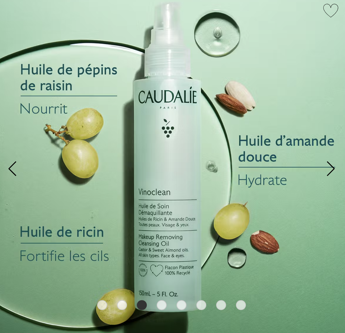 Vinoclean Huile de Soin Démaquillante à l'Huile d'Amande Douce + Ricin - 150ml